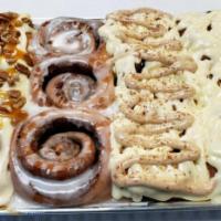 Popular Variety of Dozen Minis · Butter Crème, Cinnamon Crème, Traditional Glaze and Caramel Pecan (3 of each). Exactly 1/2 t...