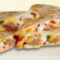 Chicken Quesadilla · Cheddar and pepper jack cheese and homemade salsa fresca with all-white meat chicken grilled...