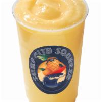 Peach Mango · Real Fruit smoothie Blends made with our Signature Smoothie Mix with Peaches & Mangos