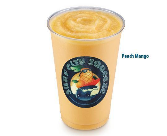 Peach Mango · Peaches, Mango, & Agave nectar Blended with Ice