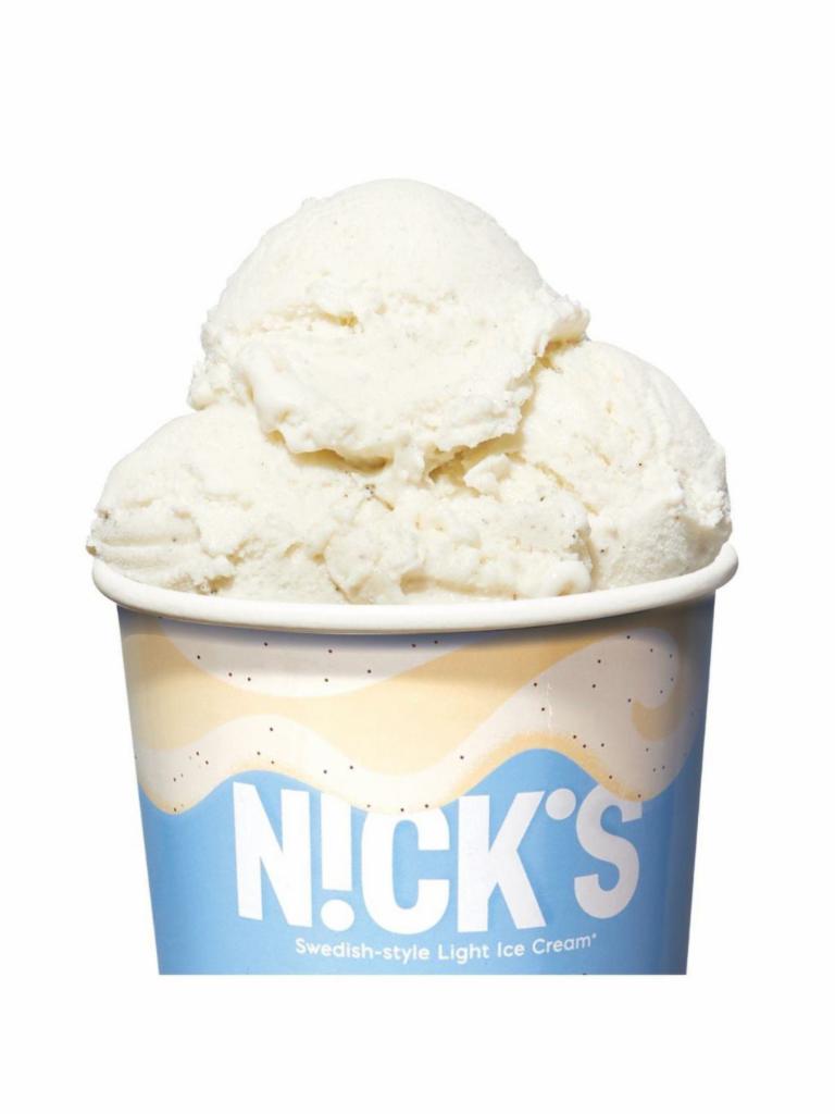 Nick's Swedish Vanilj Ice Cream (1 Pint) · Swedish-style Light Ice Cream. Soft vanilla ice cream with flecks of vanilla bean. No Added Sugar. Keto Friendly. So creamy. So light. Så Swedish.