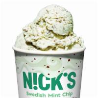 Nick's Vegan Swedish Mint Chip Ice Cream (1 Pint) · Swedish-style Vegan Ice Cream. Cool, minty ice cream with flakes of chocolate. No Added Suga...