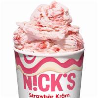 Nick's Vegan Strawbär Kräm Ice Cream (1 Pint) · Swedish-style Vegan Ice Cream. Luscious vanilla ice cream swirled with ribbons of strawberry...