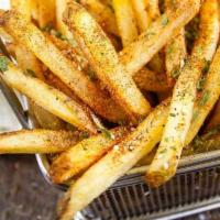 Rosemary Truffle Fries  · French fries tossed with truffle oil, garlic aioli, Asiago cheese. Vegetarian.