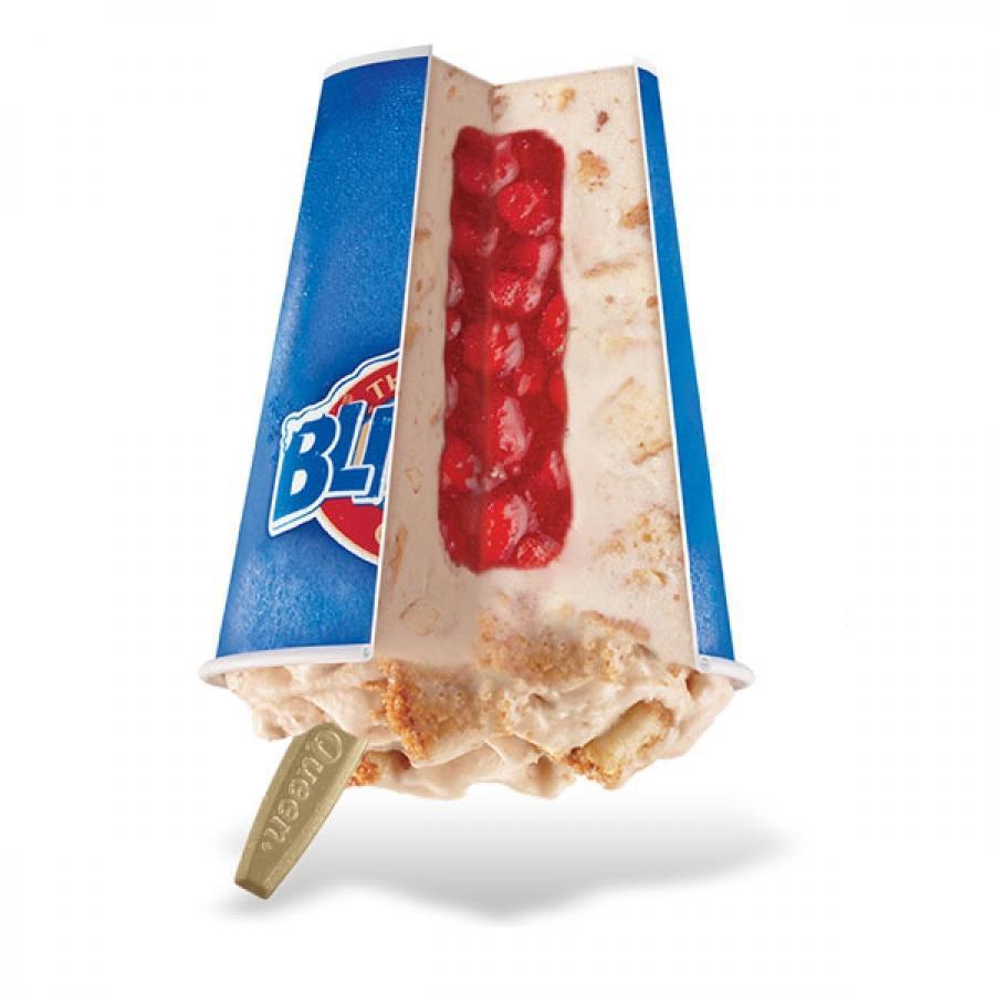 Royal New York Cheesecake Blizzard® Treat · 
Cheesecake pieces and graham blended with creamy DQ vanilla soft serve then filled with a perfectly paired strawberry center.