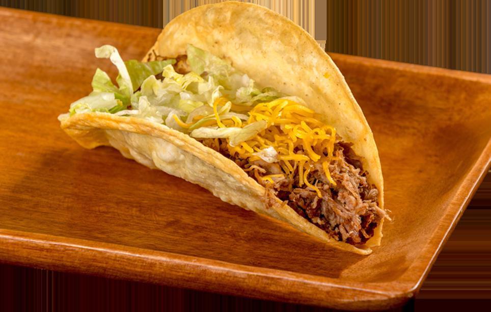 Beef Taco · Shredded beef, cheese, and lettuce.