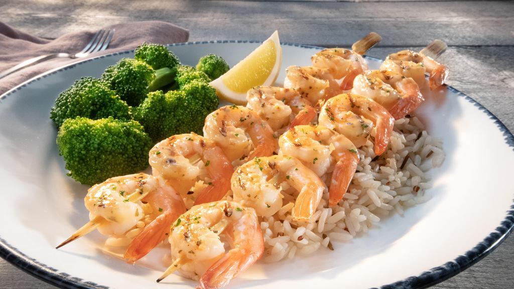 Garlic Shrimp Skewers
 · 2 grilled shrimp skewers with a buttery garlic glaze. Served with choice of 2 sides.