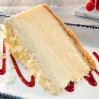 Vanilla Bean Cheesecake · Comes with a vanilla cookie crust and vanilla bean whipped cream.