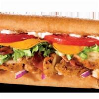 Mesquite Chicken Sub · Chicken, bacon, cheddar, lettuce, tomatoes, onions and ranch.