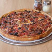 Deep Dish Chicago Style Cheese Pizza · 