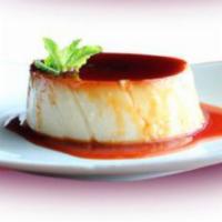 Flan · Mexican custard. All of our desserts come with whipped cream, cherry, chocolate and caramel ...