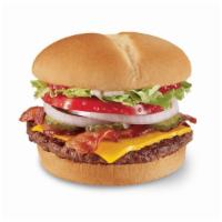 Bacon Cheese Grill Burger · One 1/4 lb. 100% beef burger topped with melted cheese, thick-cut applewood smoked bacon, th...