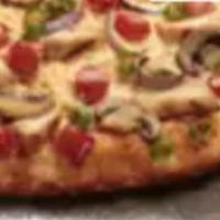 Chicken and Garlic Gourmet Pizza · The original chicken and white sauce pizza. Grilled white meat chicken, garlic, mushrooms, t...