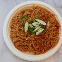 Chilli Garlic Noodles · Boiled noodles, tossed shredded vegetables and chilli garlic sauce.