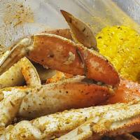 Tasty Dungeness Bag · 1 Dungeness for an additional charge. 1/2 lb. shrimp, 1/2 lb. sausage, 1 corn, 2 potatoes.