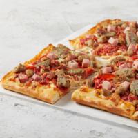 Whole Roman Meat Primo Pizza · Calling all meat lovers! The meat primo pizza boasts all of the meat you could ever want on ...