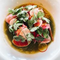 Bluefin Tuna Crudo · Aguachili, Pickled Red Onions, Cilantro, Radish