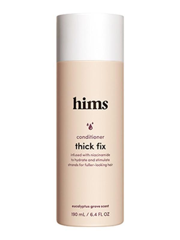 hims thick fix conditioner (6.4 fl oz) · Find yourself in the good kind of hairy situation. Hims Conditioner is the trusty sidekick to Hims Shampoo and helps hair feel smooth and soft. The vitamin-rich conditioner is formulated with niacinamide, which can help hair look healthy and thick, and keeps moisture pumping through the scalp.