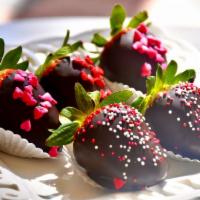 CHOCOLATE COVERED STRAWBERRY SINGLE · Chocolate covered strawberries with dark chocolate or white chocolate