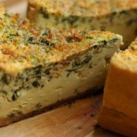 Quiche Veggie · Best veggie quiche ever!!
Peppers, onions, tomatoes, spinach, mushrooms and Parmesan cheese.