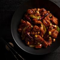 Kung Pao Chicken · Spicy Sichuan chili sauce, peanuts, green onion and red chili peppers. Served with 100% U.S....