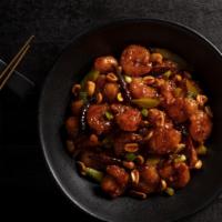 Kung Pao Shrimp · Spicy Sichuan chili sauce, peanuts, green onion, red chili peppers