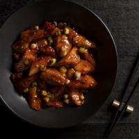 Stir-Fried Eggplant · Chinese eggplant, sweet chili soy glaze, green onion, garlic