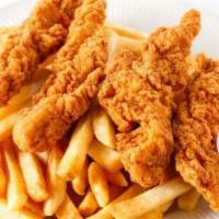 Chicken Fingers · 4 chicken fingers with fries.