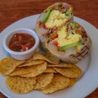 Traditional Breakfast Burrito · Scrambled eggs, breakfast potatoes, pico de gallo, cheddar and choice of meat or avocado. Se...