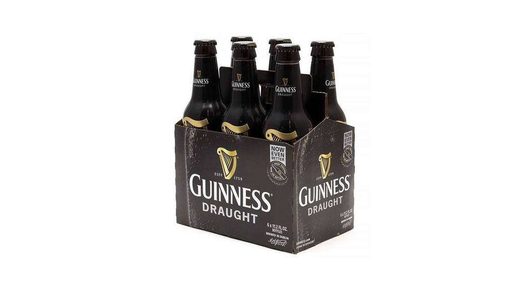 Guinness Draught 6 bottles  4% abv · Must be 21 to purchase. Iconic Irish stout with a creamy coffee maltiness.