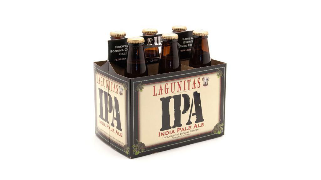 Lagunitas IPA 6 bottles  6% abv · Must be 21 to purchase. 45 IBUs with notes of grapefruit and grass.