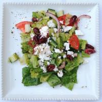Greek Salad · Romaine Lettuce, Tomato, Cucumber, Red Onion, Red Bell Pepper, Kalamata Olives, Feta
Cheese,...