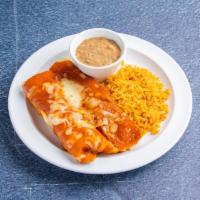 2. Two Enchiladas Combo · Cheese, chicken or beef.