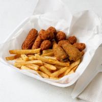 Side Order Combo · 2 mozzarella sticks, 2 jalapeno poppers, fried mushroom, and french fries.