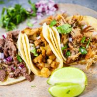 Street Tacos · Comes with your choice of meat.