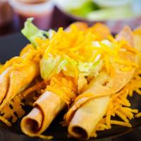 3 Rolled Tacos with Cheese · Beef.