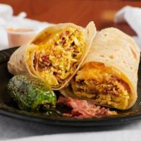 Bacon Burrito · Served with bacon, egg and cheese.