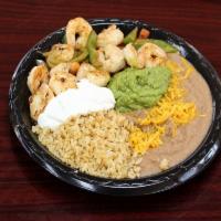 10. Shrimp Rancheros Combo Platter · Shrimp, red sauce, tomato, onion and bell pepper, guacamole and sour cream. Served with rice...