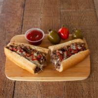 Large Cheese Steak  · Cheese Steak with American Cheese on an 18