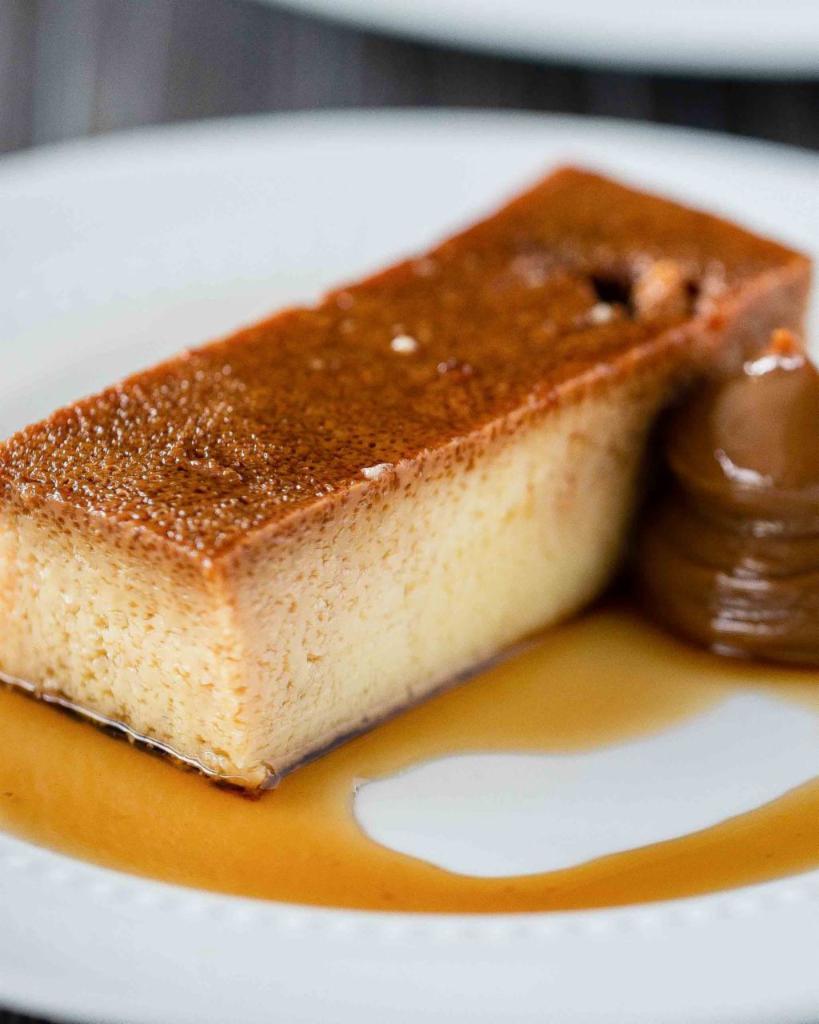 Flan cacero - Homemade Flan · Served with dulce de leche.
