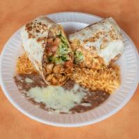 Burrito Dinner · Choice of filling. Served with rice and beans, cheese and sour cream.
