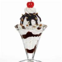 Hot Fudge Sundae · Vanilla ice cream with hot fudge, whipped cream, and a cherry.
