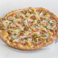 Spicy Hawaiian Pizza Pie · Pepperoni, pineapple, and jalapenos.