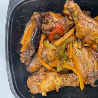 Jerk Chicken Wingettes · Six spicy chicken wingettes seasoned with Jamaican jerk seasoning and spices.