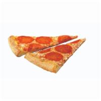 Pepproni Slice · A slice of thin crust pepperoni pizza.