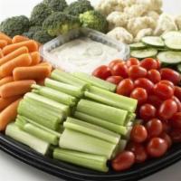Refresher · Carrots, cauliflower, broccoli, tomatoes, celery and cucumber with ranch dip. Feeds 6-8