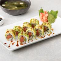 Rock and Roll · Spicy tuna, avocado, crunchy, spicy mayo, eel sauce. Raw or undercooked.