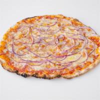 The Parmigiano Pizza · 16''pizza: Tomato sauce, Mozzarella, Parmesan, Onions, Black Pepper, EVO Oil