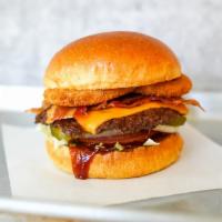Smash Shack BBQ Bacon Cheeseburger · Juicy, grilled beef burger smashed to perfection with American cheese, smoked bacon, crispy ...