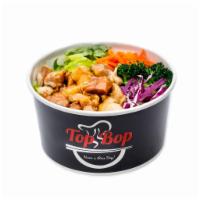 2. Chicken Bop · Teriyaki style chicken, rice, lettuce, broccoli, carrot, red cabbage. Default sauce: level 1.